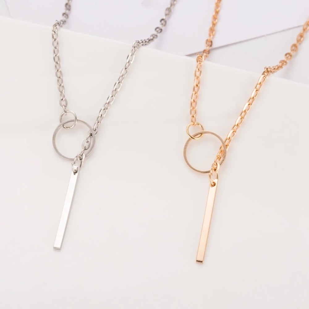 5 for $25 Bar Circle Pendant Necklace - Picture 5 of 5