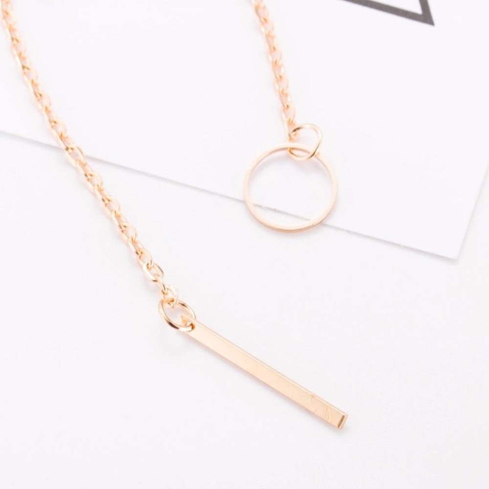 5 for $25 Bar Circle Pendant Necklace - Picture 2 of 5
