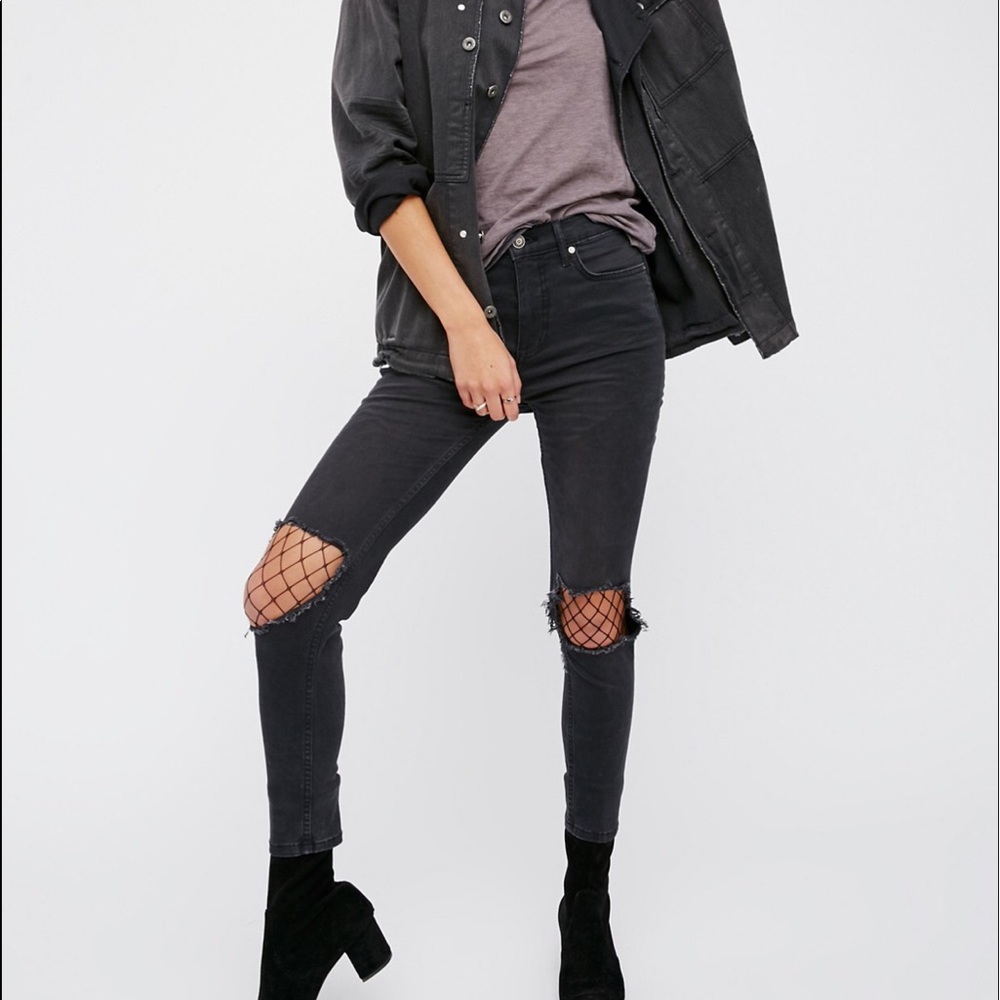 Free People High Rise Busted Skinny