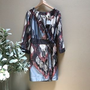 Anthropologie Eloise NWT Geometric Wrap Dress
