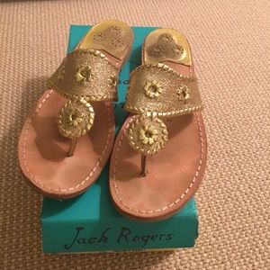 Jack Rogers gold sparkle