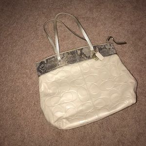 RARE like new ivory iridescent Coach purse!
