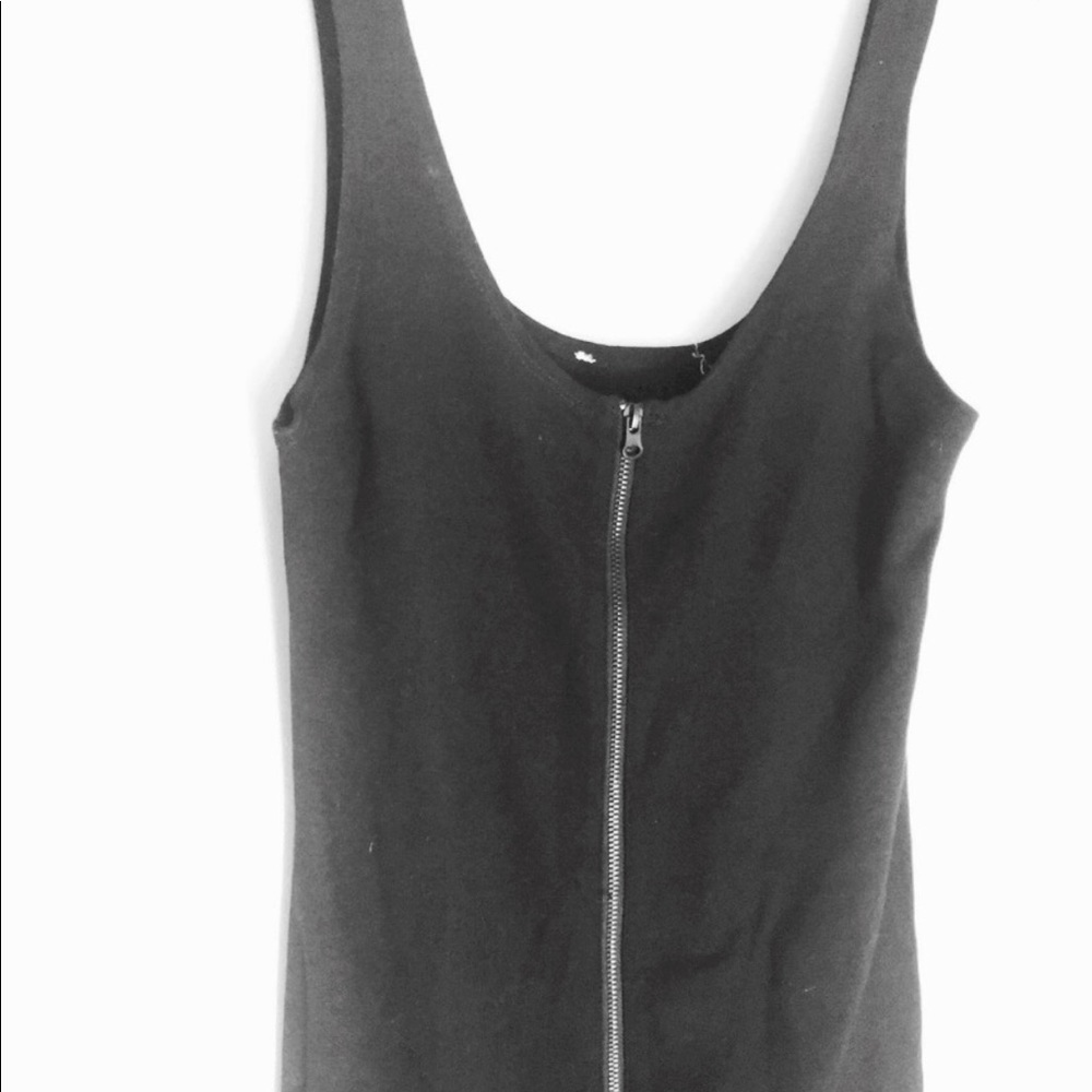 🍾SOLD🍾All black Front zipper tank dress