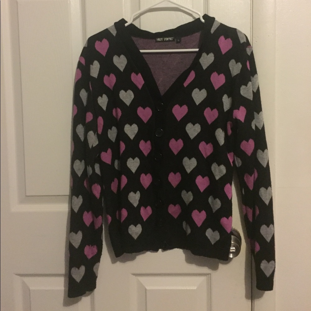 Hot topic hearts all over cardigan