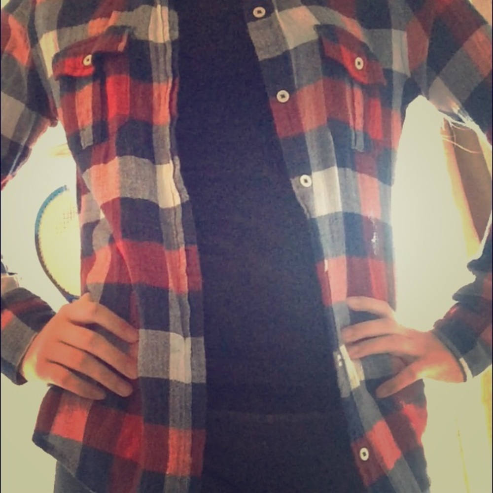 Red white and blue flannel