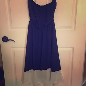 Studio Y Navy & White Strapless Dress