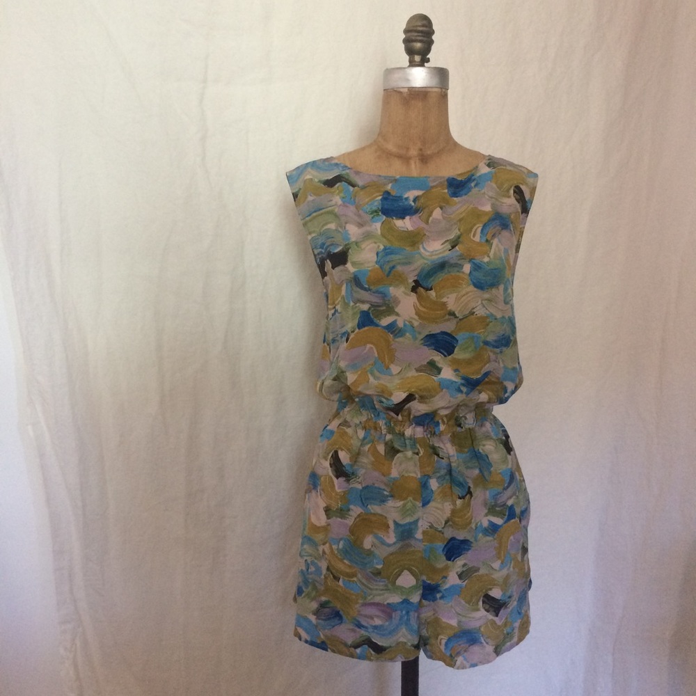 Madewell Romper Painterly Print