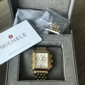 Michele diamond deco watch