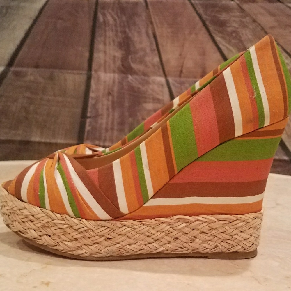 ANA Platform Open Toe Wedges
