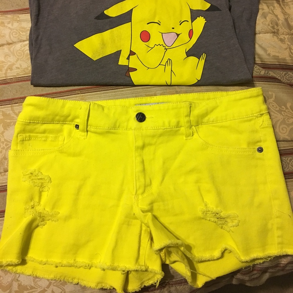 Hot Topic Neon Yellow Shorts OBO