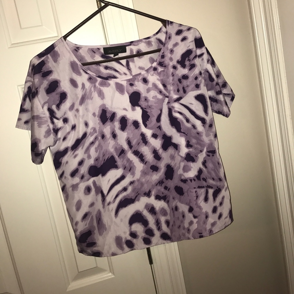 Averly XS purple printed animal blouse