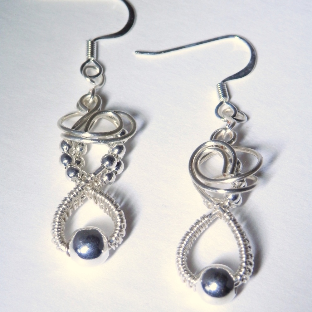 Silver Plated Wire Wrapped Earrings (NND29)