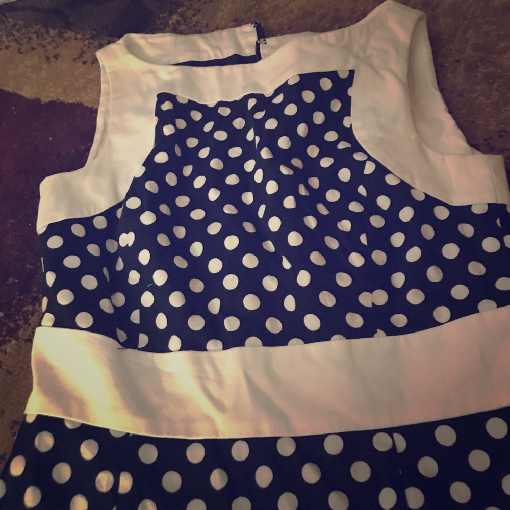 Navy polka dot dress