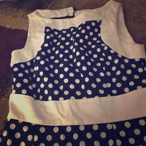 Navy polka dot dress