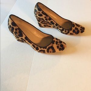 J. Crew Calfskin Leopard Print Heels