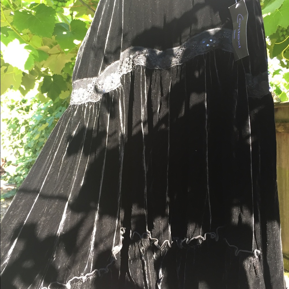 Context by Lord & Taylor Velvet Plus Size Skirt