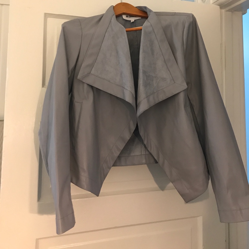 BB Dakota vegan leather light grey jacket