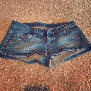 Jean shorts. Heart pockets on butt.