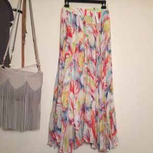 Alice and Olivia multicolor wave maxi skirt size 0