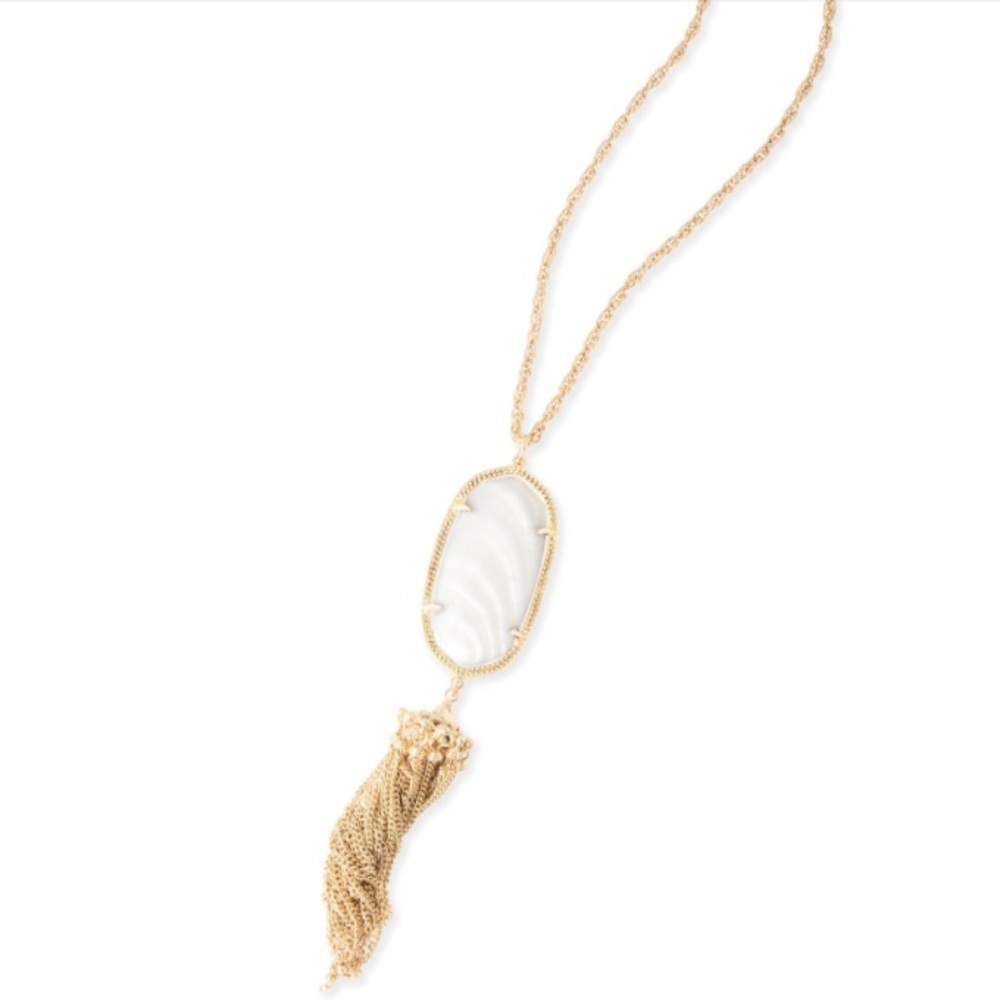 Kendra Scott White Pearl & Gold Rayne Necklace