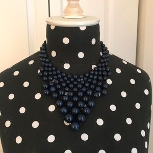 Navy beaded necklace