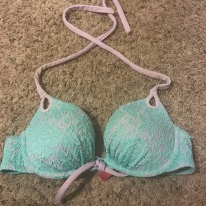 Turquoise lace VS swim top