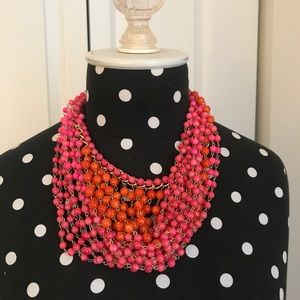 Pink, orange, and gold statement necklace