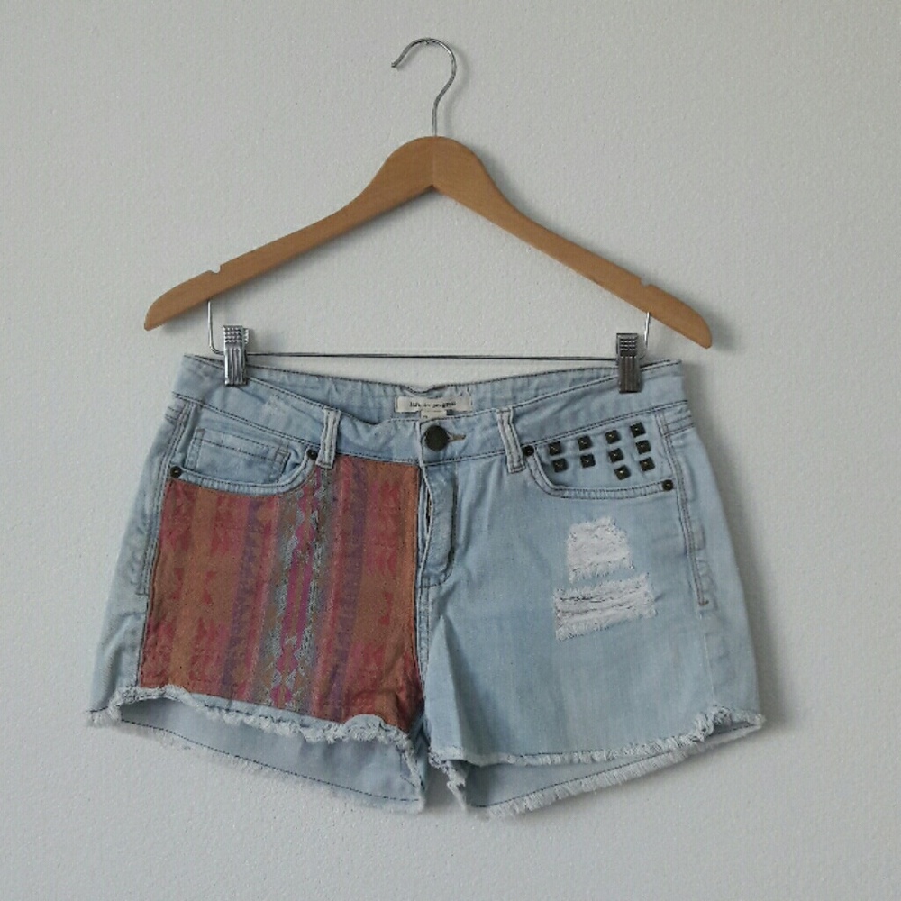 Forever 21 Distressed, Studded and Patched Shorts