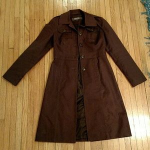 Kenneth Cole Reaction chocolate brown trench coat