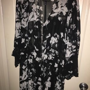 Black and White flowered maxi dress