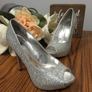 Silver Iridescent Heels