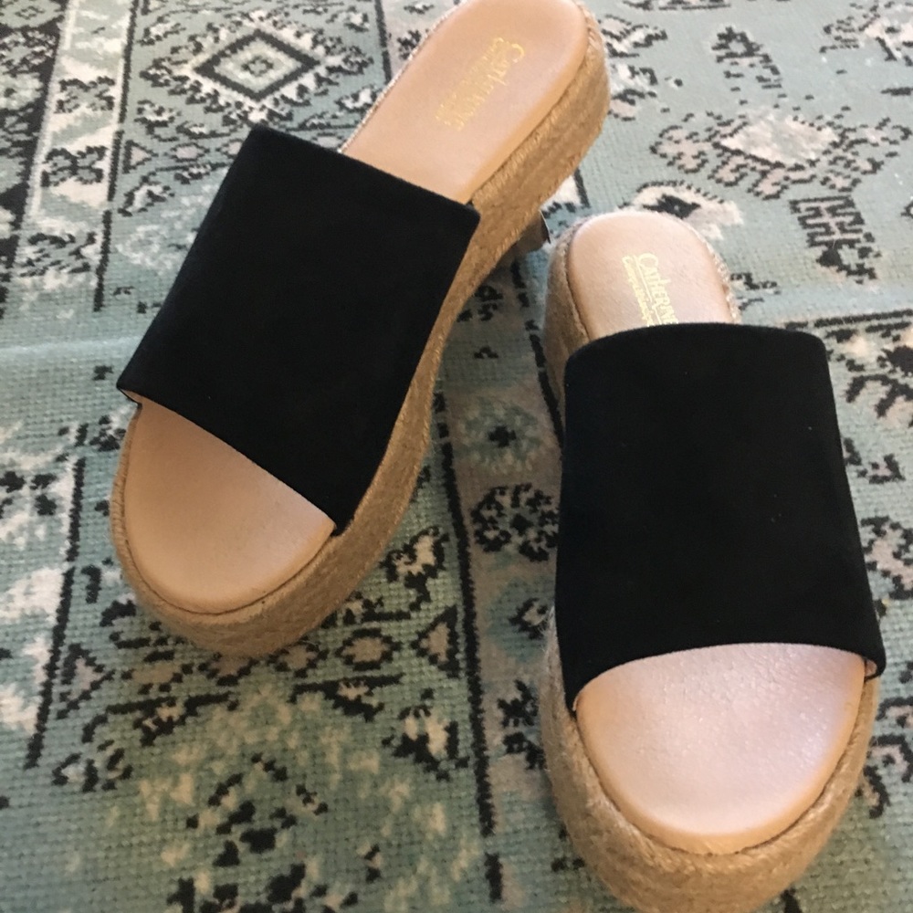 Espadrille Platform Sandal with Suede Strap