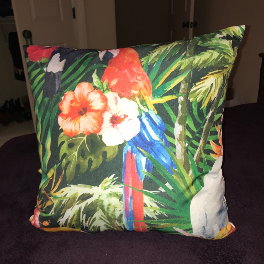 Tropical Parrot Pillow