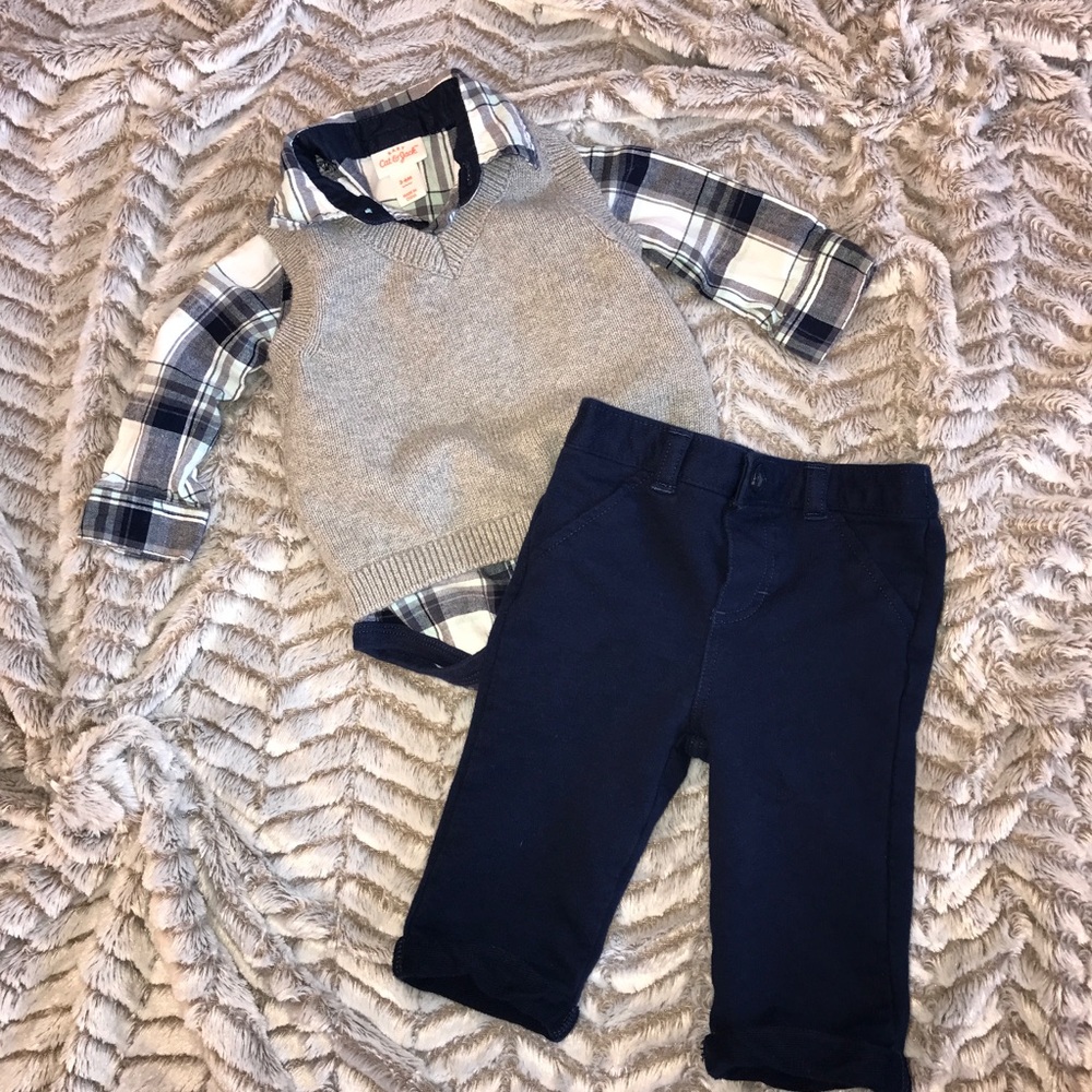 Cat & Jack Sweater Vest Outfit