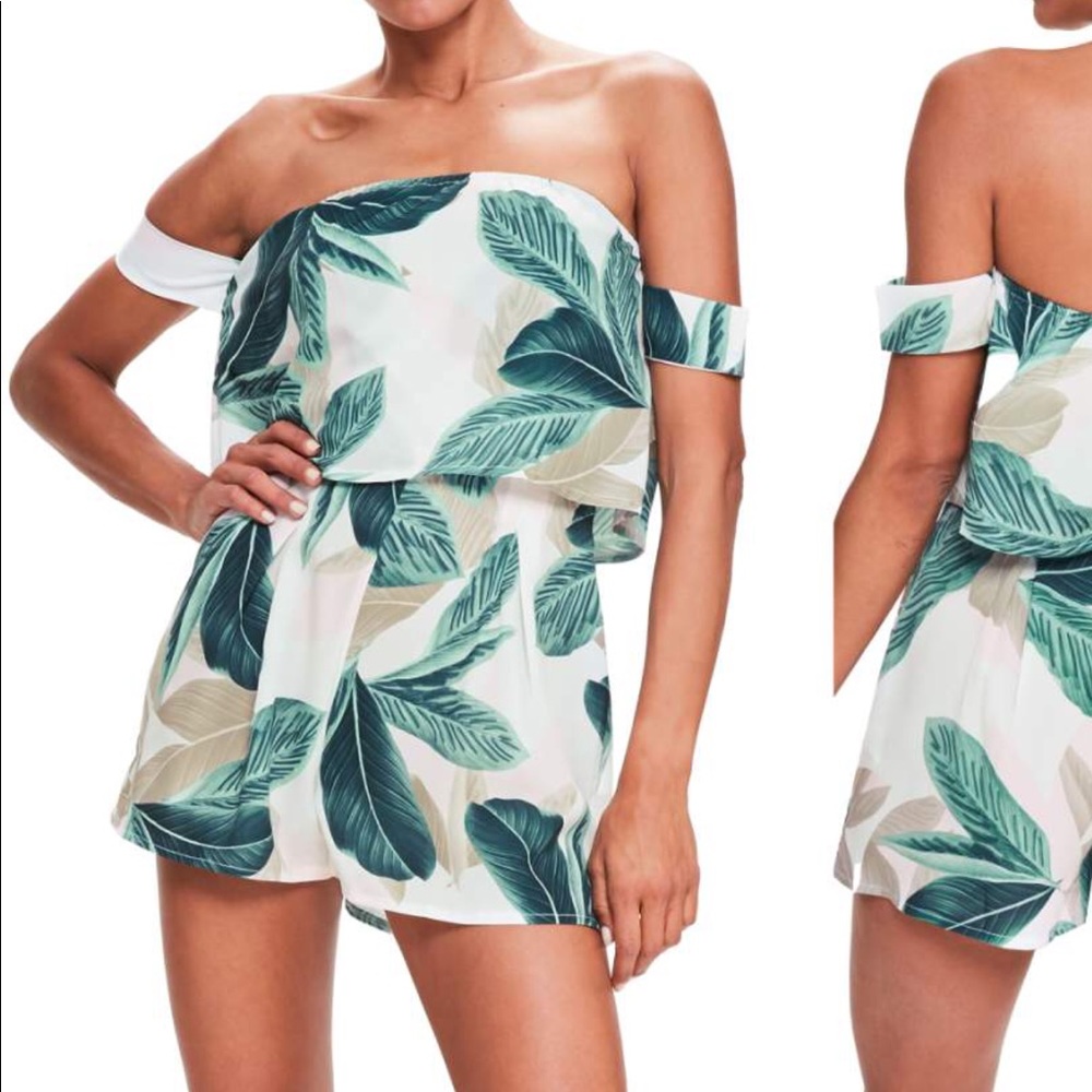 Missguided Print Off the Shoulder Romper