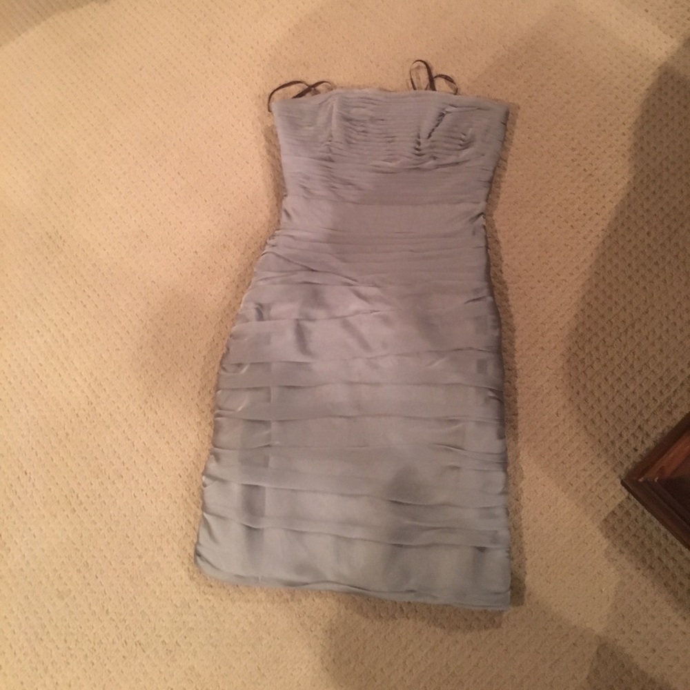 Beautiful Bridesmaid Dress. Gray ribbon dress.