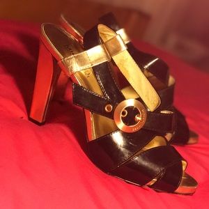 Michael Kors Black And Gold Heels