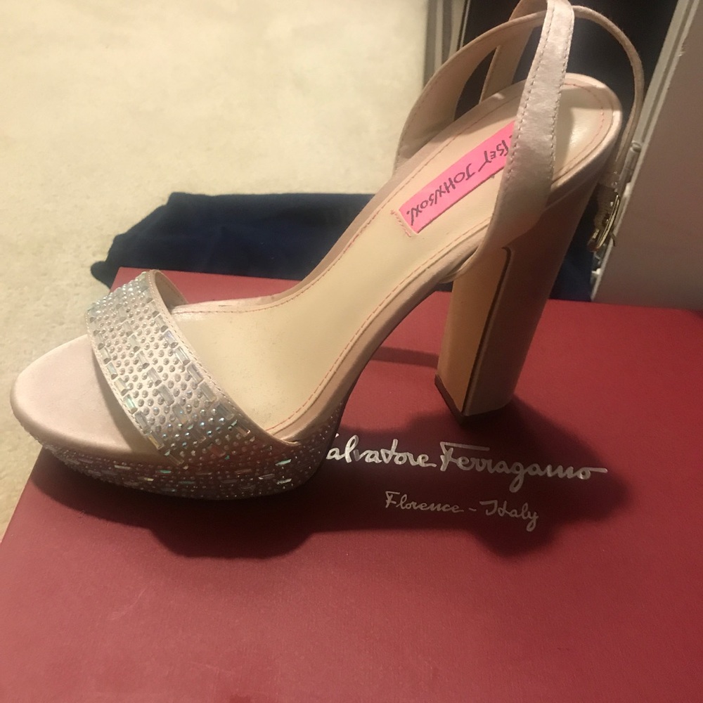 Betsy Johson glittered platform  sandals .