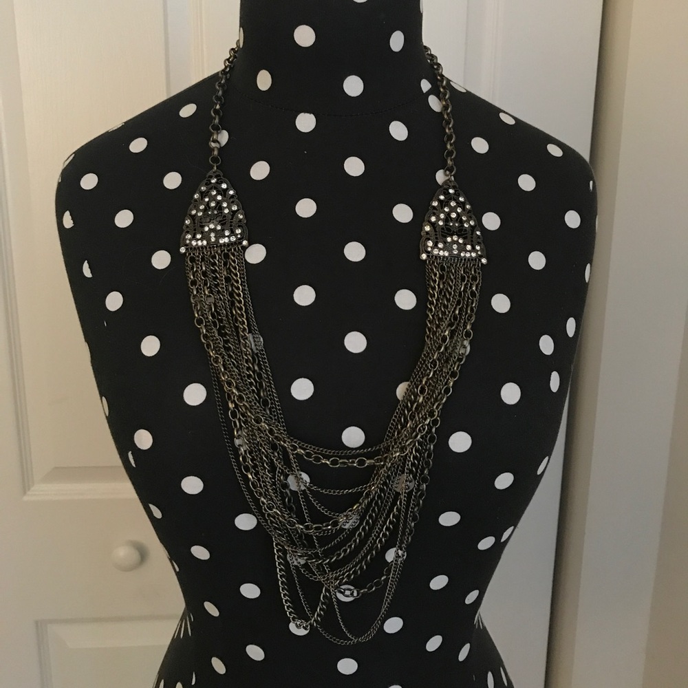 Long gold necklace