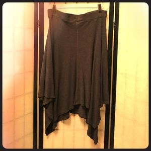 Bordeaux from Anthropology, gray high-low skirt