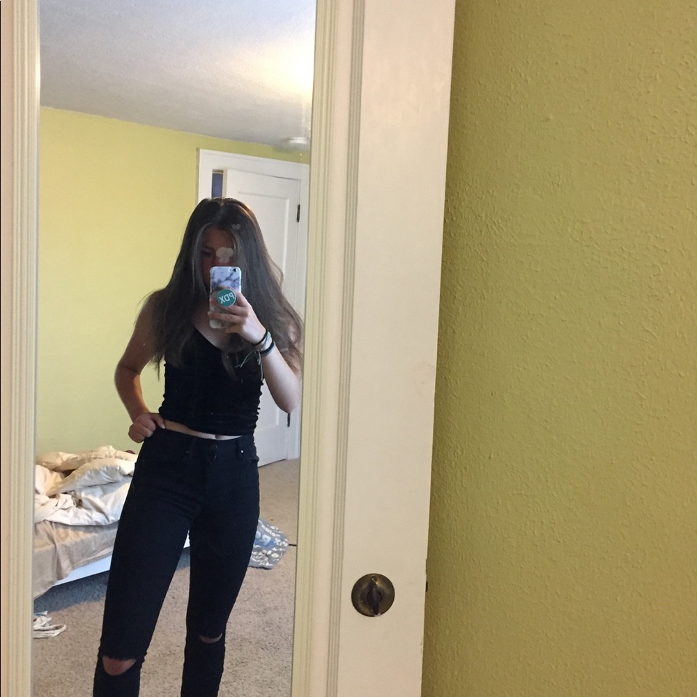 Pacsun high rise skinny jean w/ knee rips