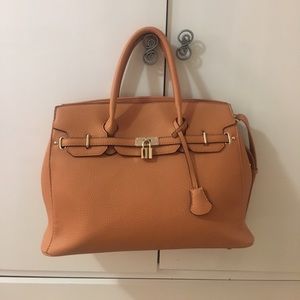 NEW JustFab vegan leather tote bag - Tan