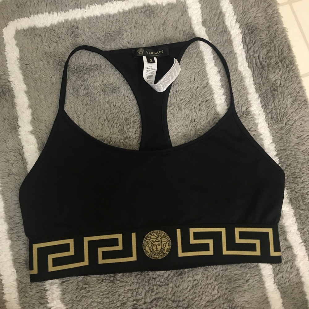 Versace Greek Key Sports Bra Size 2