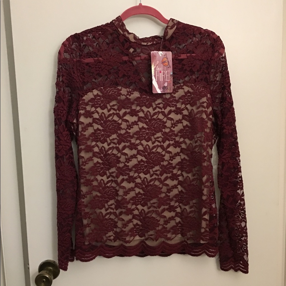 NWT! Super Cute, Lace Accented, Long Sleeve!