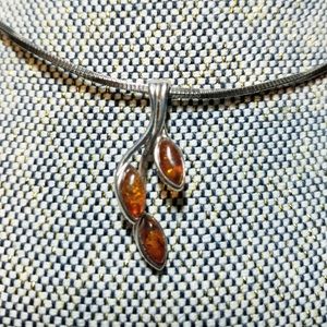 Sterling Silver Amber Charm