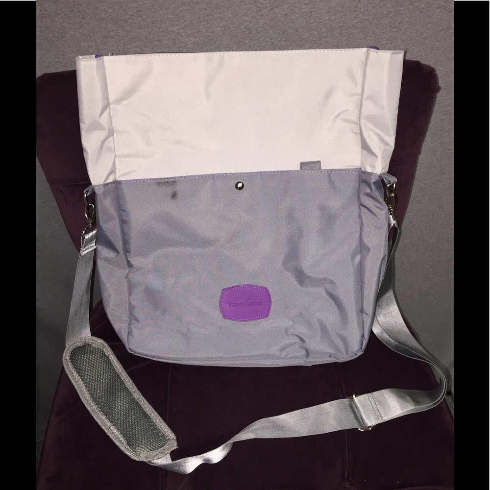 White and grey Seed to Seal by Young Living purse