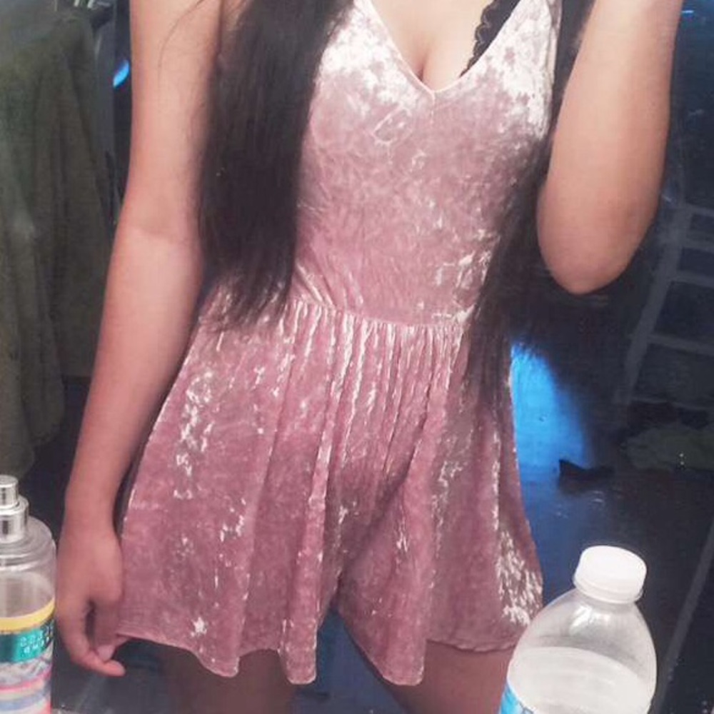 Pink Velvet Romper