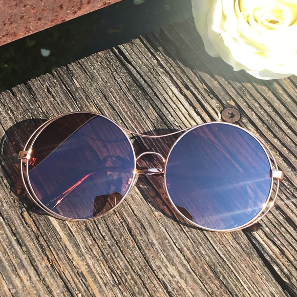 "Boho Chic" Oversized Flat Lens Round Aviators - Picture 2 of 4