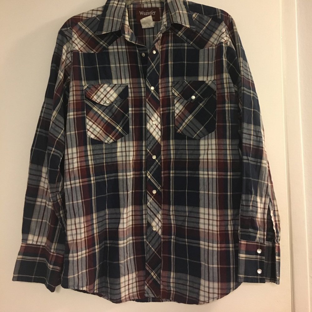 Dark blue plaid Wrangler