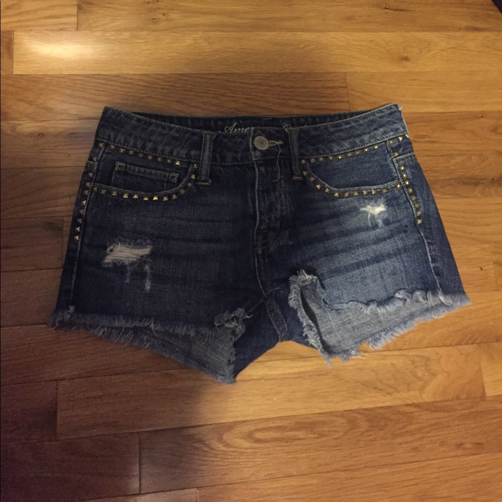Studded American Eagle Denim Shorts
